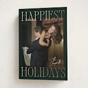 "Glam Greeting" - Holiday Cards in Evergreen by Ekko Studio - Folded Card