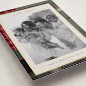 "Antiqued Plaid" - Holiday Cards in Rustic by Makewells - Detail