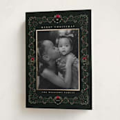 "Detailed" - Holiday Cards in Holly Berry by Susan Moyal - Folded Card