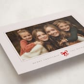 "Little Striped Bow" - Holiday Cards in Almond by Olivia Kanaley Inman - Detail