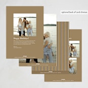 "Banner" - Holiday Cards in Golden by Amy Kross - Back of Card Options