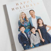 "Banner" - Holiday Cards in Golden by Amy Kross - Detail