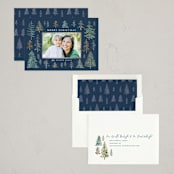 "The Woods" - Holiday Cards in Juniper by Amy Kross - Assembled