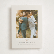 "Minimal Line" - Holiday Cards in Linen by Kelly Schmidt - Front