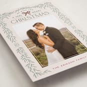 "Christmas Garland" - Holiday Cards in Ecru by Hooray Creative - Detail