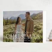 "Very Merry Christmas!" - Holiday Cards in Twinkle Lights by Wildfield Paper Co - Folded Card