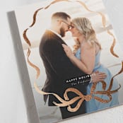 "Rustic Bow" - Holiday Cards in Mist by Jackie Crawford - Detail