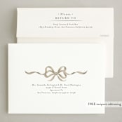 "Rustic Bow" - Holiday Cards in Mist by Jackie Crawford - FREE Recipient Addressing