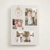 "Monogram Trio" - Holiday Cards in Vanilla by Melanie Kosuge - Front