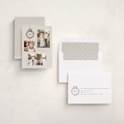 "Monogram Trio" - Holiday Cards in Vanilla by Melanie Kosuge - Assembled