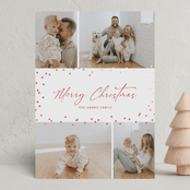 "Festive Dots" - Holiday Cards in Poinsettia by Wendy Chung - Front