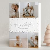 "Festive Dots" - Holiday Cards in Snow by Wendy Chung - Folded Card