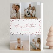 "Festive Dots" - Holiday Cards in Poinsettia by Wendy Chung - Folded Card