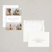 "Festive Dots" - Holiday Cards in Poinsettia by Wendy Chung - Assembled