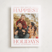 "Modern Editorial" - Holiday Cards in Cranberry by Ekko Studio - Front