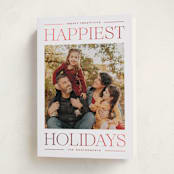 "Modern Editorial" - Holiday Cards in Cranberry by Ekko Studio - Folded Card