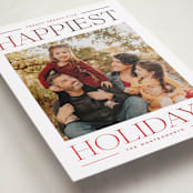 "Modern Editorial" - Holiday Cards in Cranberry by Ekko Studio - Detail