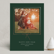 "Little Bow" - Holiday Cards in Evergreen by Baumbirdy - Front