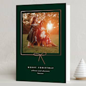 "Little Bow" - Holiday Cards in Evergreen by Baumbirdy - Folded Card