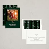"Little Bow" - Holiday Cards in Evergreen by Baumbirdy - Assembled