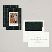 "Chic Plaid" - Holiday Cards in Blue Spruce by Kate Ahn - Assembled