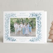 "Laurel Evergreen" - Holiday Cards in Glacier by Petra Kern - Folded Card