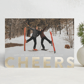 "c h e e r s !" - Holiday Cards in Snowflake by Sara Hicks Malone - Front