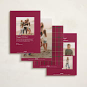 "Merry Floral Toile" - Holiday Cards in Holly Berry by Jenna Holcomb - Back of Card Options