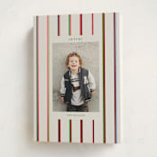 "Colorful Stripes" - Holiday Cards in Champagne by Baumbirdy - Folded Card