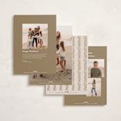 "Gilded Florals" - Holiday Cards in Eggnog by Mansi Verma - Back of Card Options