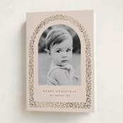 "Gilded Florals" - Holiday Cards in Eggnog by Mansi Verma - Folded Card