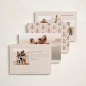 "Block Print Frame" - Holiday Cards in Berry by Teju Reval - Back of Card Options