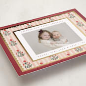 "Block Print Frame" - Holiday Cards in Berry by Teju Reval - Detail