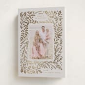 "Gilded Forest" - Holiday Cards in Buttercream by Alethea and Ruth - Folded Card