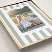 "Linen Stripes" - Holiday Cards in Sage by Angela Thompson - Detail