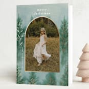 "Deepest Forest" - Holiday Cards in Evergreen Forest by Petra Kern - Folded Card
