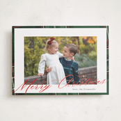 "Yule Plaid" - Holiday Cards in Hunter Green by Cindy Reynolds - Front