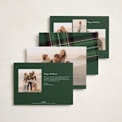 "Yule Plaid" - Holiday Cards in Hunter Green by Cindy Reynolds - Back of Card Options