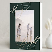 "bright+merry" - Holiday Cards in Evergreen by Carolyn Nicks - Folded Card