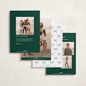 "Scallop Bow" - Holiday Cards in Pine by Emily Betts - Back of Card Options