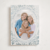 "Engraved Floral" - Holiday Cards in Frost by Baumbirdy - Front