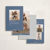 "Engraved Floral" - Holiday Cards in Frost by Baumbirdy - Back of Card Options