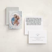 "Engraved Floral" - Holiday Cards in Frost by Baumbirdy - Assembled