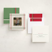 "Perfectly Plaid" - Holiday Cards in Vanilla by Poised Avenue - Assembled