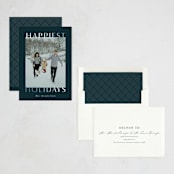 "Gilded greeting" - Holiday Cards in Winter Night by Ekko Studio - Assembled