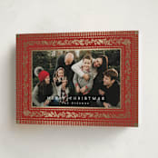 "Gilt Greens" - Holiday Cards in Cranberry by Laura Hankins - Folded Card