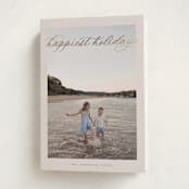 "Serene" - Holiday Cards in Champagne by Nicole Walsh - Folded Card