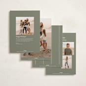 "Greenwich" - Holiday Cards in Sage by Melanie Kosuge - Back of Card Options