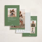 "Swiss Dot Ribbon" - Holiday Cards in Wreath by Susan Zinader - Back of Card Options