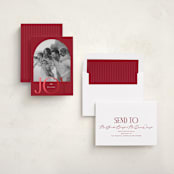 "Joy Arch" - Holiday Cards in Cranberry by Brianne Larsen - Assembled